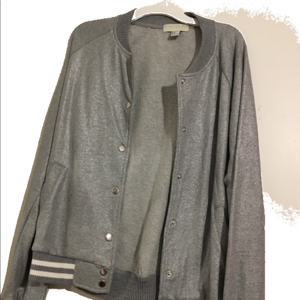 NEW FOREVER 21 GLITTER VARSITY JACKET